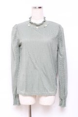 axes femme / ビジューデザイン総レースプルオーバー F グリーン Y-25-11-05-060-AX-TO-SZ-ZY