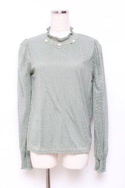 画像1: axes femme / ビジューデザイン総レースプルオーバー F グリーン Y-25-11-05-060-AX-TO-SZ-ZY