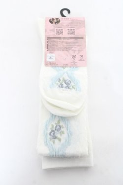 画像2: m petit by misako / ECAMOVKバラレースソックス 23-25 中白 Y-25-11-05-009-LO-ZA-SZ-ZY