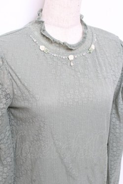 画像3: axes femme / ビジューデザイン総レースプルオーバー F グリーン Y-25-11-05-060-AX-TO-SZ-ZY