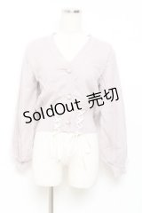 axes femme POETIQUE / レースアップショートカーディガン M ラベンダー Y-25-11-05-061-AX-TO-SZ-ZY
