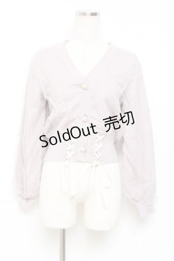 画像1: axes femme POETIQUE / レースアップショートカーディガン M ラベンダー Y-25-11-05-061-AX-TO-SZ-ZY
