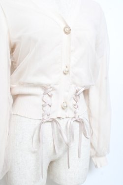 画像3: axes femme POETIQUE / レースアップショートカーディガン M 生成り Y-25-11-05-063-AX-TO-SZ-ZY