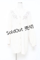 axes femme / 蝶×バラ刺繍ロングニットカーディガン F 生成り Y-25-11-05-064-AX-TO-SZ-ZY