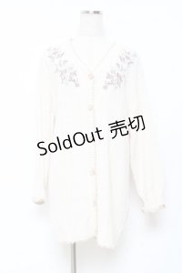 axes femme / 蝶×バラ刺繍ロングニットカーディガン F 生成り Y-25-11-05-064-AX-TO-SZ-ZY