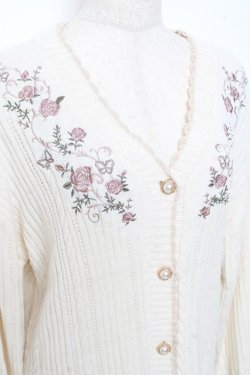 画像3: axes femme / 蝶×バラ刺繍ロングニットカーディガン F 生成り Y-25-11-05-064-AX-TO-SZ-ZY