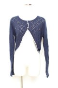 axes femme / ダイヤ柄ニットボレロ M 紺 Y-25-11-05-067-AX-TO-SZ-ZY