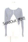 axes femme / ダイヤ柄ニットボレロ M 紺 Y-25-11-05-067-AX-TO-SZ-ZY