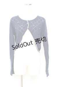 axes femme / ダイヤ柄ニットボレロ M 紺 Y-25-11-05-067-AX-TO-SZ-ZY
