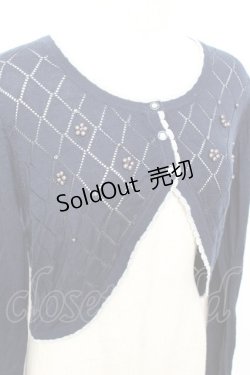 画像3: axes femme / ダイヤ柄ニットボレロ M 紺 Y-25-11-05-067-AX-TO-SZ-ZY