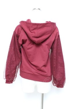 画像2: axes femme / レース切替パーカー M ワイン Y-25-11-05-068-AX-TO-SZ-ZY