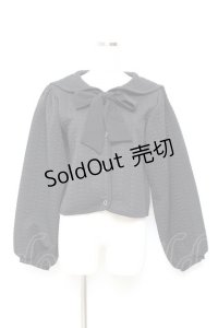 axes femme POETIQUE / ふくれジャカードセーラーカーディガン M 黒 Y-25-11-05-070-AX-TO-SZ-ZY