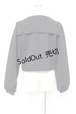 画像2: axes femme POETIQUE / ふくれジャカードセーラーカーディガン M 黒 Y-25-11-05-070-AX-TO-SZ-ZY