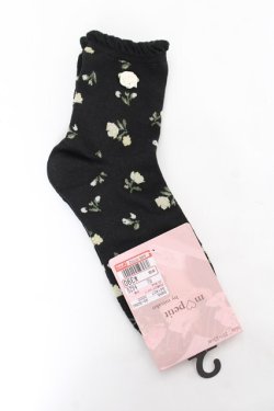 画像1: m petit by misako / ECAMCSバラモチーフ 23-25 中黒 Y-25-11-05-011-LO-ZA-SZ-ZY