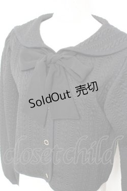 画像3: axes femme POETIQUE / ふくれジャカードセーラーカーディガン M 黒 Y-25-11-05-070-AX-TO-SZ-ZY