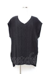 axes femme / ニットベストアンサンブルのニット M 黒 Y-25-11-05-074-AX-TO-SZ-ZY