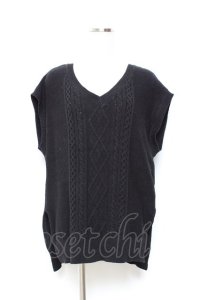 axes femme / ニットベストアンサンブルのニット M 黒 Y-25-11-05-074-AX-TO-SZ-ZY