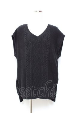 画像1: axes femme / ニットベストアンサンブルのニット M 黒 Y-25-11-05-074-AX-TO-SZ-ZY