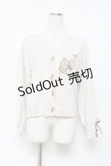 axes femme / 時計×歯車刺繍ニットカーディガン M 生成り Y-25-11-05-075-AX-TO-SZ-ZY