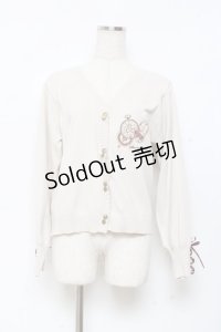 axes femme / 時計×歯車刺繍ニットカーディガン M 生成り Y-25-11-05-075-AX-TO-SZ-ZY