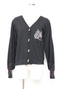 axes femme / 時計×歯車刺繍ニットカーディガン M 黒 Y-25-11-05-076-AX-TO-SZ-ZY