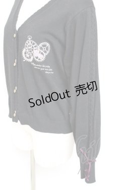 画像3: axes femme / 時計×歯車刺繍ニットカーディガン M 黒 Y-25-11-05-076-AX-TO-SZ-ZY