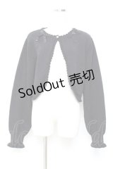 m petit by misako / リボンニットボレロ L 中黒 Y-25-11-05-077-LO-TO-SZ-ZY