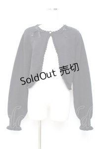 m petit by misako / リボンニットボレロ L 中黒 Y-25-11-05-077-LO-TO-SZ-ZY