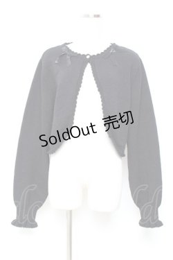 画像1: m petit by misako / リボンニットボレロ L 中黒 Y-25-11-05-077-LO-TO-SZ-ZY