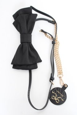 画像1: m petit by misako / AMリボンスマホショルダー  中黒 Y-25-11-05-012-LO-ZA-SZ-ZY