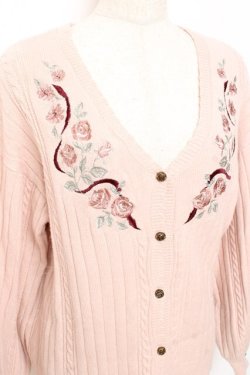 画像3: axes femme / ガーデニング刺繍カーディガン M ピンク Y-25-11-05-079-AX-TO-SZ-ZY