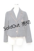 20K wardlobe / ストライプ柄ジャケット M 紺 Y-25-11-05-080-LO-JA-SZ-ZY