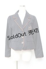 20K wardlobe / ストライプ柄ジャケット M 紺 Y-25-11-05-080-LO-JA-SZ-ZY