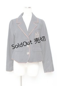 20K wardlobe / ストライプ柄ジャケット M 紺 Y-25-11-05-080-LO-JA-SZ-ZY