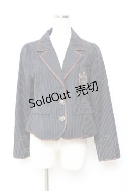 画像1: 20K wardlobe / ストライプ柄ジャケット M 紺 Y-25-11-05-080-LO-JA-SZ-ZY