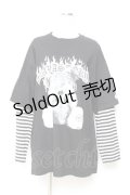 TRAVAS TOKYO / Punkish bear layered border L/S Tee/レイヤードボーダーくまプリントロングスリーブカットソー F ブラック Y-25-11-05-082-PU-TO-SZ-ZS