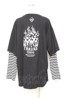 画像2: TRAVAS TOKYO / Punkish bear layered border L/S Tee/レイヤードボーダーくまプリントロングスリーブカットソー F ブラック Y-25-11-05-082-PU-TO-SZ-ZY