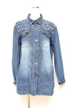 画像1: GLAD NEWS / スタッズデニムシャツ  ブルー Y-25-11-05-086-GL-BL-SZ-ZY