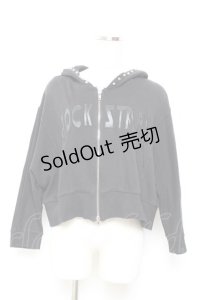 GLAD NEWS / スタッズフードショートパーカー R 黒 Y-25-11-05-087-GL-TO-SZ-ZY