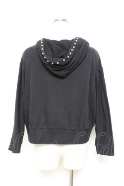 画像2: GLAD NEWS / スタッズフードショートパーカー R 黒 Y-25-11-05-087-GL-TO-SZ-ZY