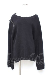 axes femme / ショルダージップニット M 黒 Y-25-11-05-092-AX-TO-SZ-ZY