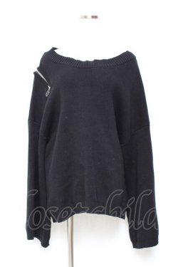 画像1: axes femme / ショルダージップニット M 黒 Y-25-11-05-092-AX-TO-SZ-ZY