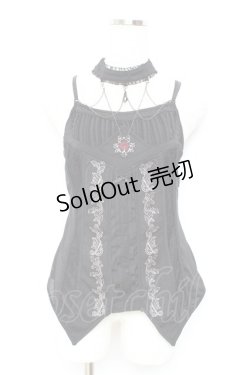画像1: Ozz oneste / チェーン付きホルターネックキャミ  黒 Y-25-11-05-098-OO-BL-SZ-ZY