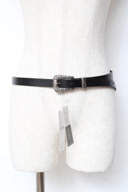 画像1: AXES-X / 柄バックル本革ベルト  黒 Y-25-11-05-015-LO-ZA-SZ-ZY