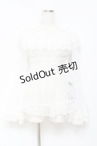 ATELIER PIERROT / Shirring Princess Sleeve Blouse-Lace-  白 Y-25-11-05-102-EL-BL-SZ-ZY