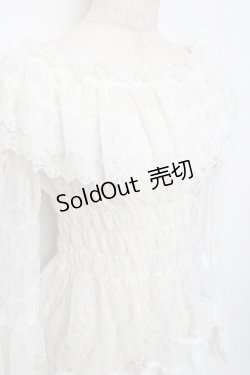 画像4: ATELIER PIERROT / Shirring Princess Sleeve Blouse-Lace-  白 Y-25-11-05-102-EL-BL-SZ-ZY