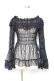 画像1: ATELIER PIERROT / Shirring Princess Sleeve Blouse-Lace-  黒 Y-25-11-05-103-EL-BL-SZ-ZY (1)