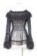 画像2: ATELIER PIERROT / Shirring Princess Sleeve Blouse-Lace-  黒 Y-25-11-05-103-EL-BL-SZ-ZY (2)