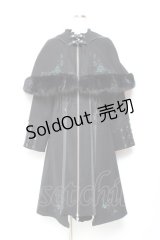 Ozz oneste / Dark Wizard ケープコート  黒×グリーン Y-25-11-05-105-OO-CO-SZ-ZY