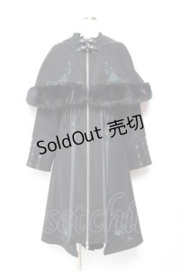 Ozz oneste / Dark Wizard ケープコート  黒×グリーン Y-25-11-05-105-OO-CO-SZ-ZY